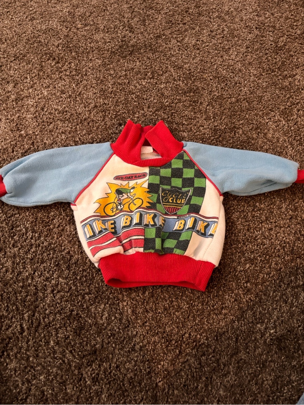 Vintage 80s Baby Fair Cycle Club Graphic Sweatshirt 12M Colorblock